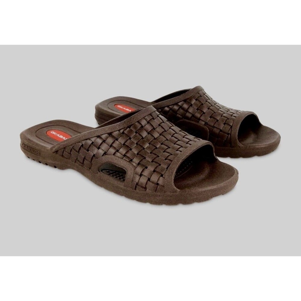 OKABASHI Men's Torino Brown Sandals Slides - Sz Large (8 - 8.5) - New With Tags